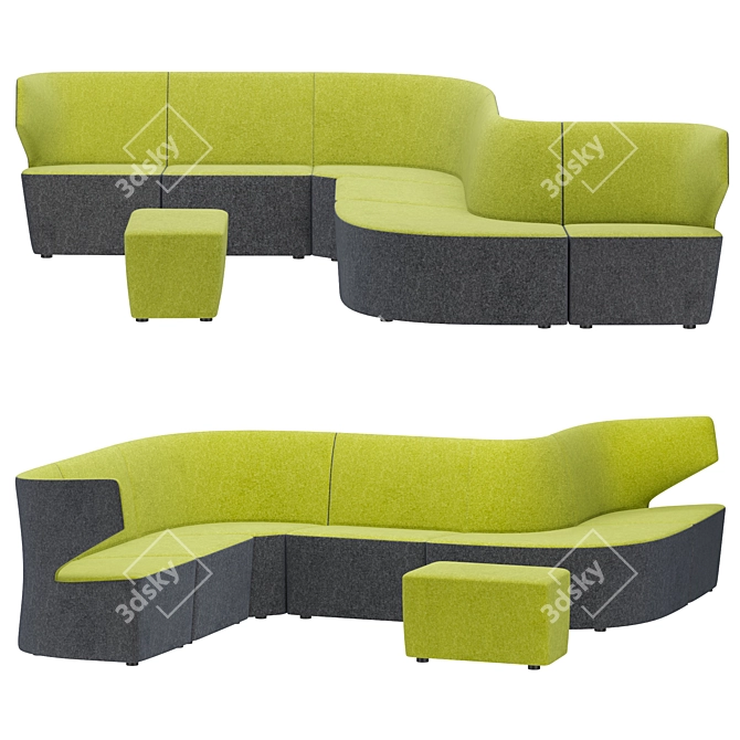 Customizable Pablo Modular Sofa 3D model image 1