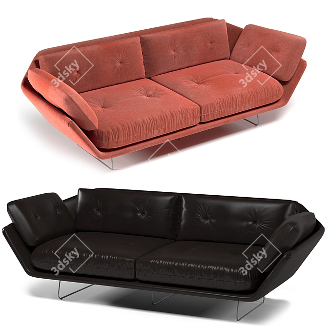 Sleek Saba Sofa: Luxury for Home and Office 3D model image 6