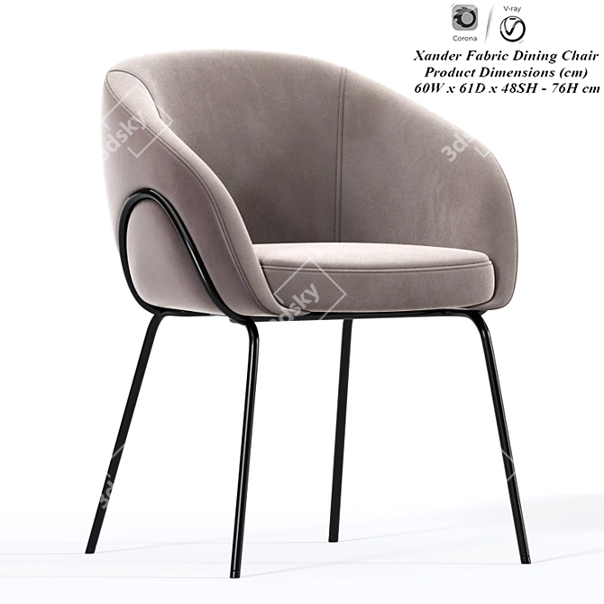 Xander Modern Dining Chair 3D model image 1