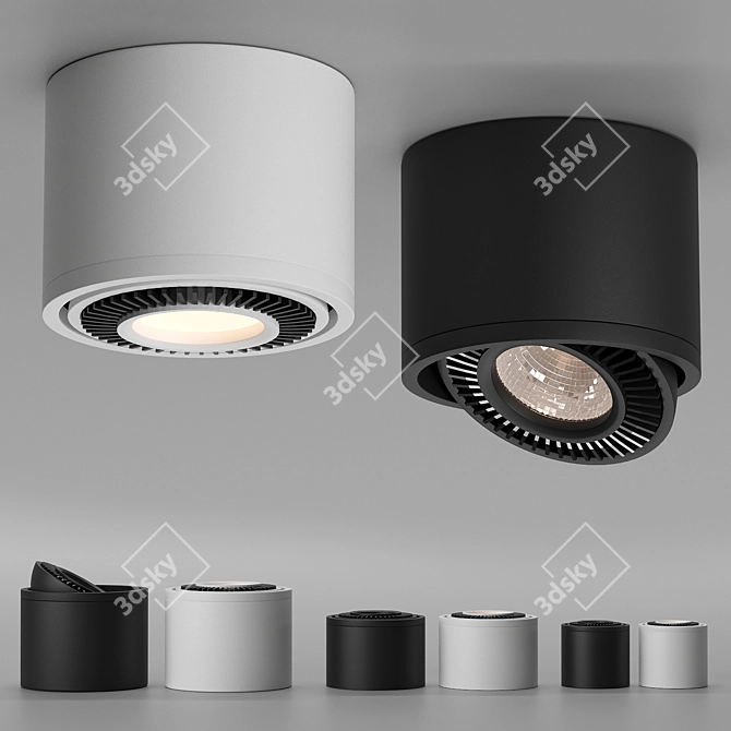 Sleek LED Ceiling Light Fixture 3D model image 1