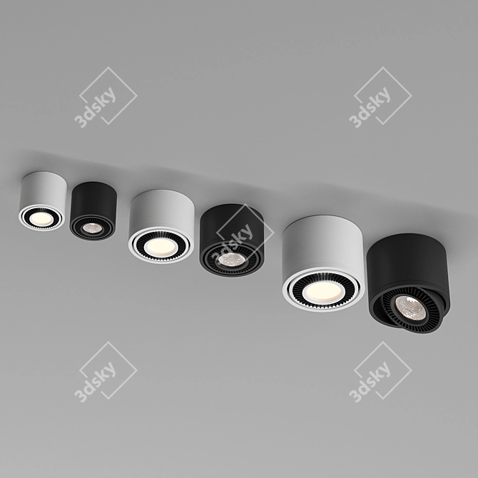 Sleek LED Ceiling Light Fixture 3D model image 3