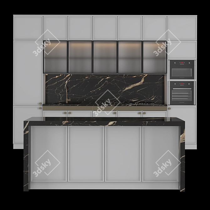 Modern Kitchen Set: 2015 Design 3D model image 1