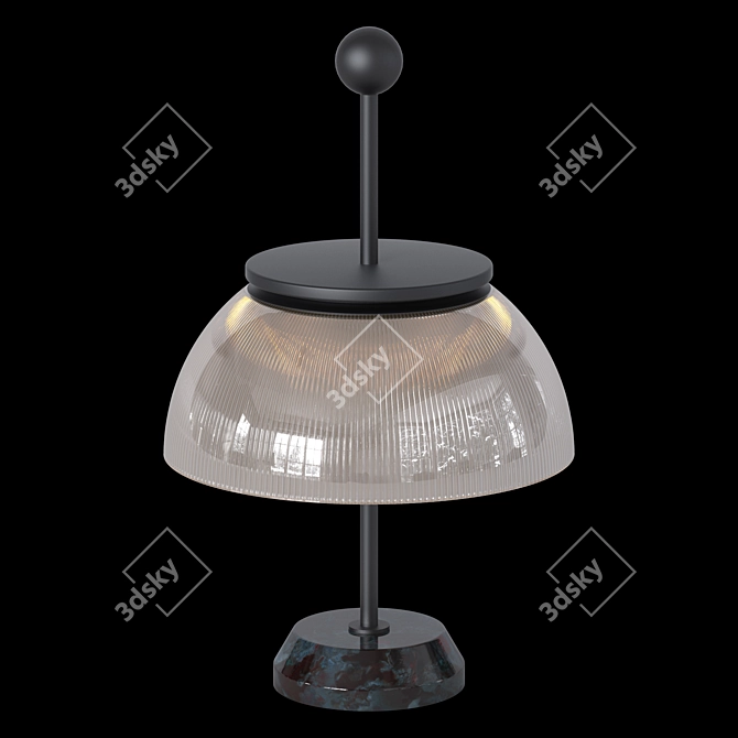 Elegant Crystal Glass Table Lamp 3D model image 2