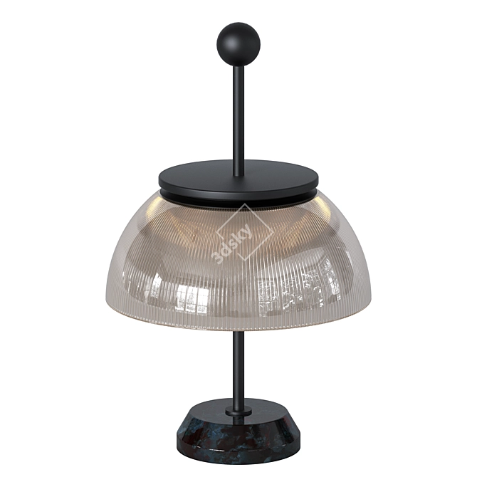 Elegant Crystal Glass Table Lamp 3D model image 5