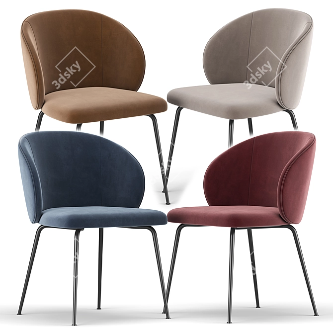 Elegant Ergonomic Minna Chair 3D model image 2