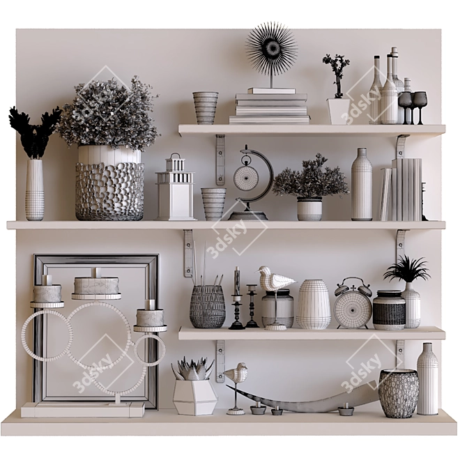 Versatile Decor Set: Book, Vase, Frame & More 3D model image 5