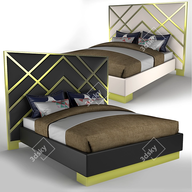 ComfyCo Vector Bed - Sleek Contemporary Design 3D model image 1
