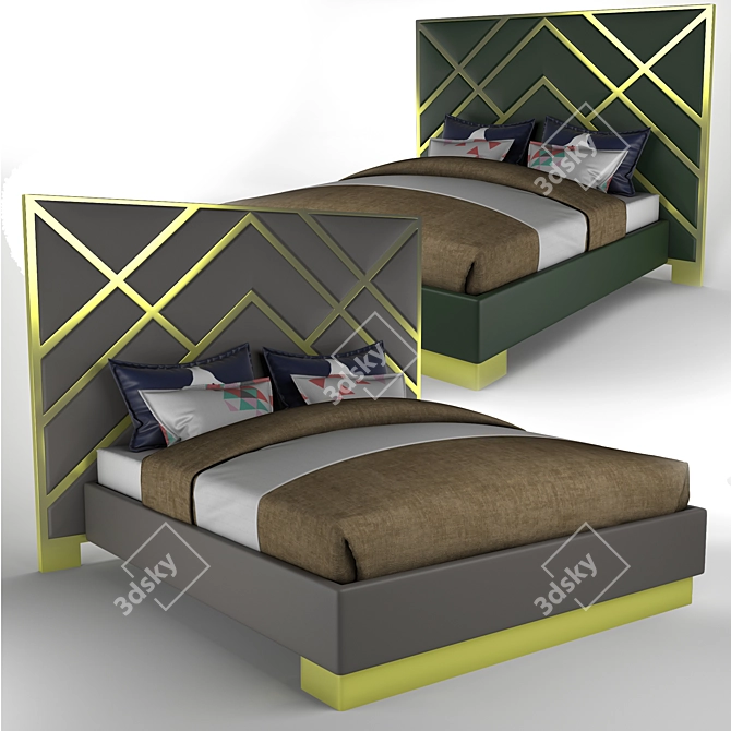 ComfyCo Vector Bed - Sleek Contemporary Design 3D model image 2