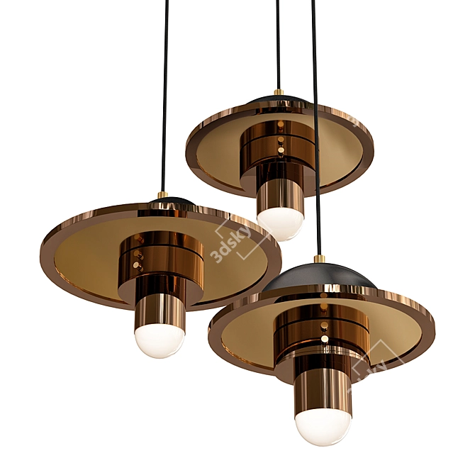 Marble and Leather Pendant Lights 3D model image 1