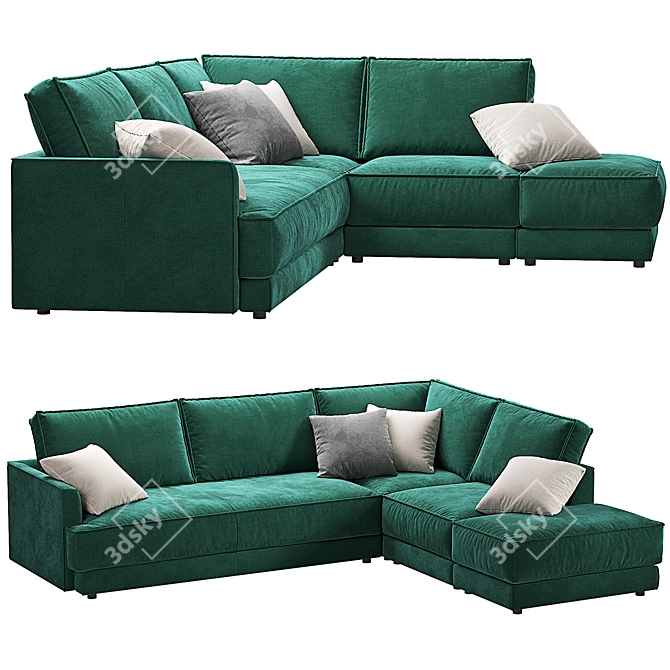 Elegant Oxford Sofa - Nicola Quinto 3D model image 1