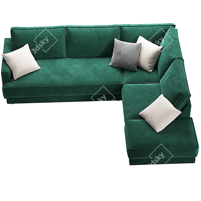 Elegant Oxford Sofa - Nicola Quinto 3D model image 2