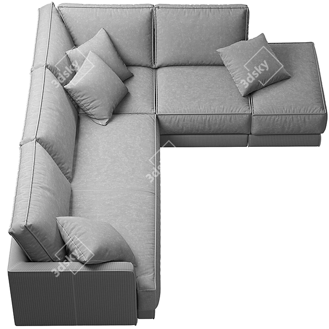 Elegant Oxford Sofa - Nicola Quinto 3D model image 5