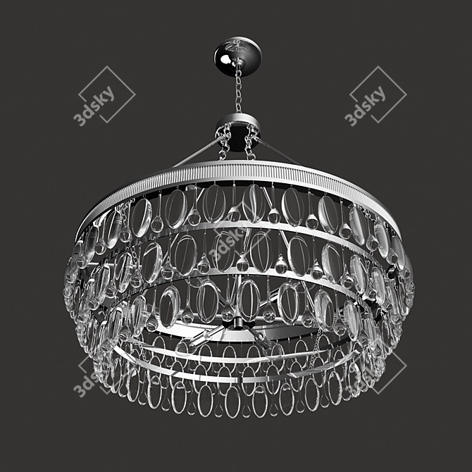 Elegant Windham 6-Light Pendant 3D model image 2