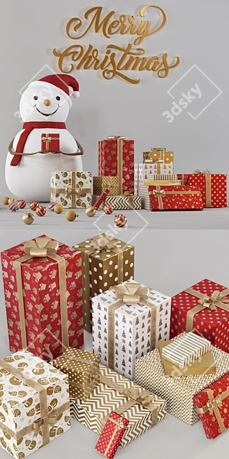 Festive Christmas Decor Set 3D model image 8