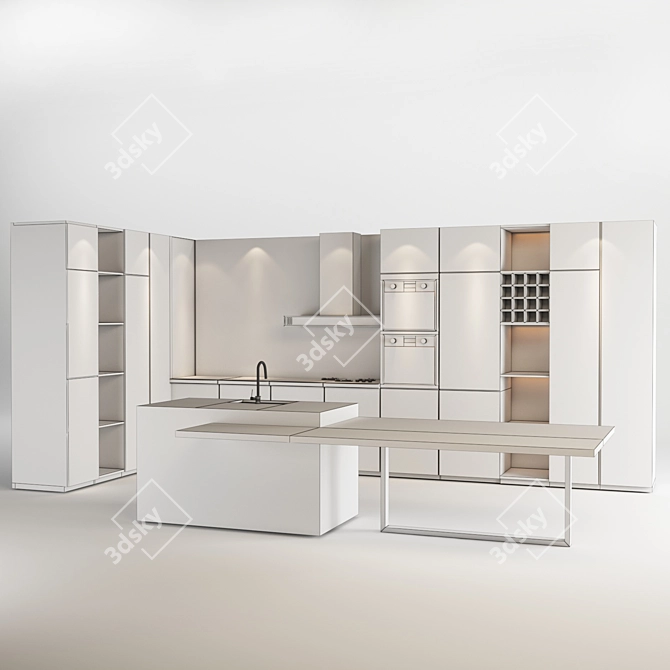 Cozy Kitchen Set 03 3D model image 4