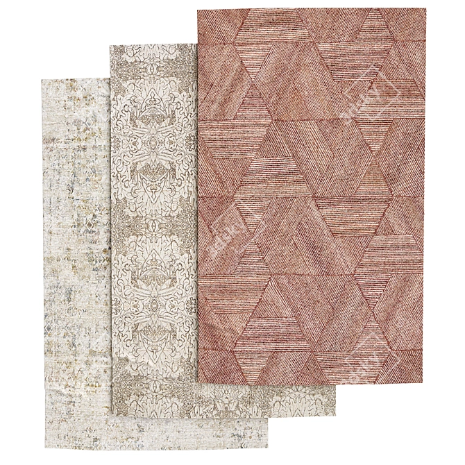 3 Designs Carpets: OBJ Format 3D model image 1