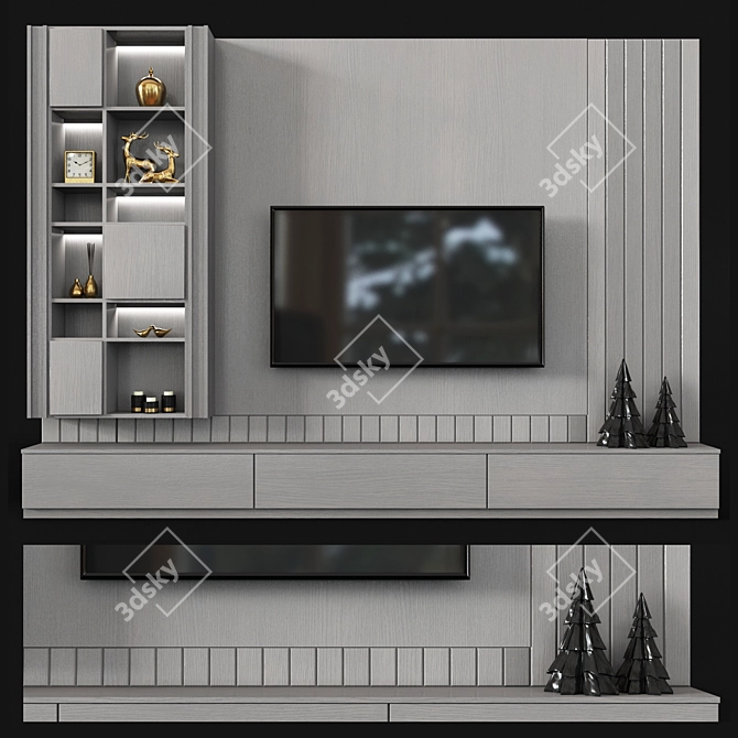 Sleek TV Shelf Set7: Modern Design 3D model image 1