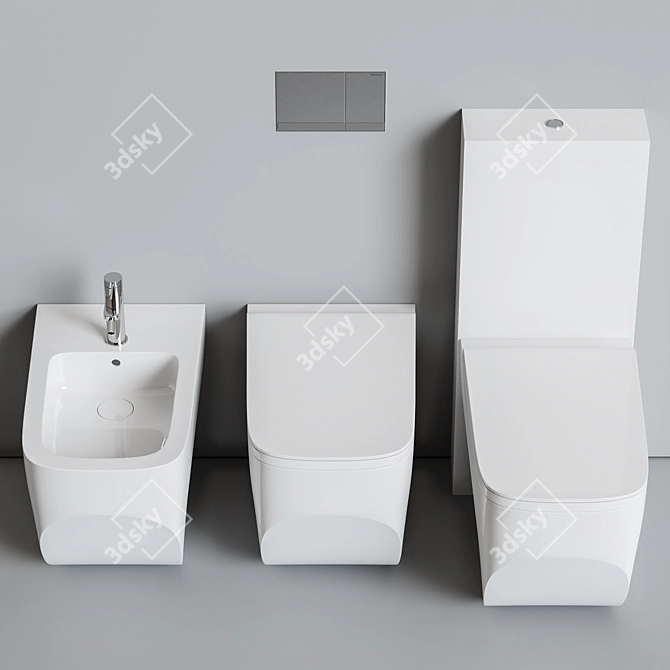 Hatria Next Collection: Modern Ceramic Toilet 3D model image 2