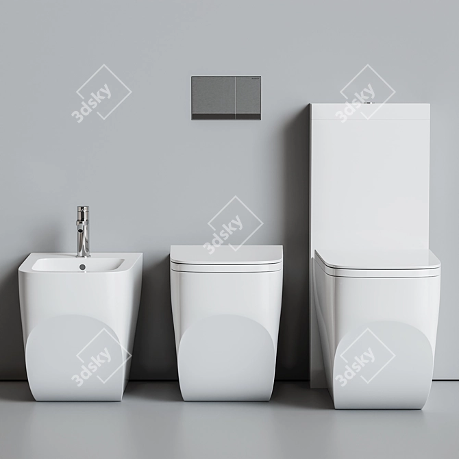 Hatria Next Collection: Modern Ceramic Toilet 3D model image 3