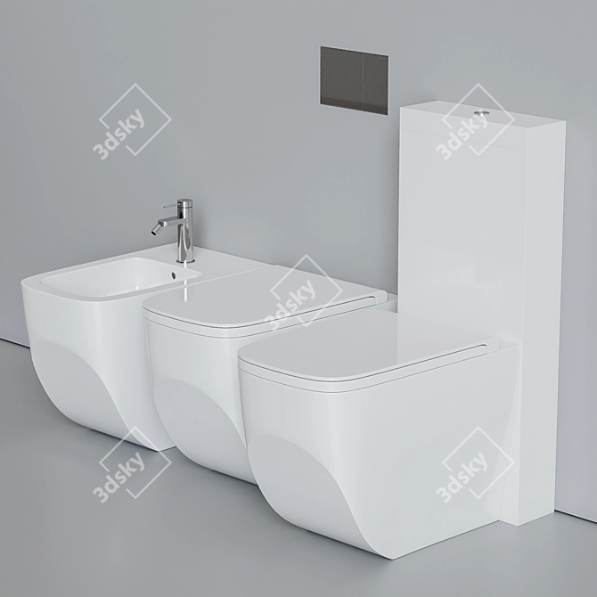 Hatria Next Collection: Modern Ceramic Toilet 3D model image 4