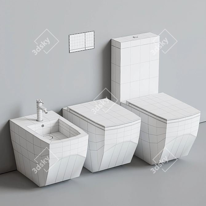 Hatria Next Collection: Modern Ceramic Toilet 3D model image 5