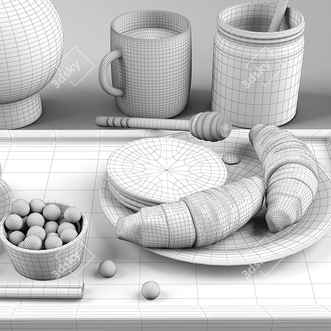 Premium Coffee Set: 3D Files & Preview 3D model image 3
