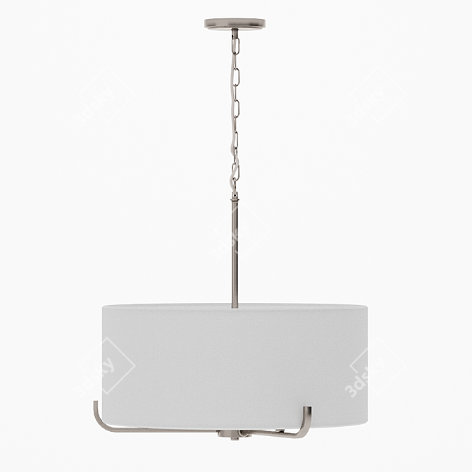 Elegant Satin Nickel Pendant 3D model image 1