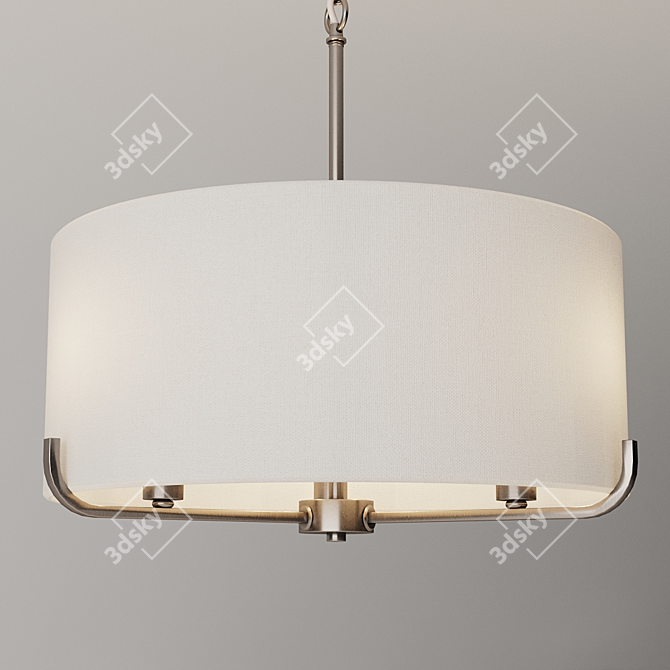 Elegant Satin Nickel Pendant 3D model image 2