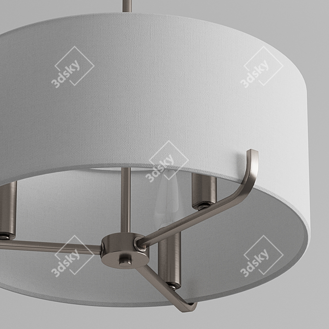 Elegant Satin Nickel Pendant 3D model image 3