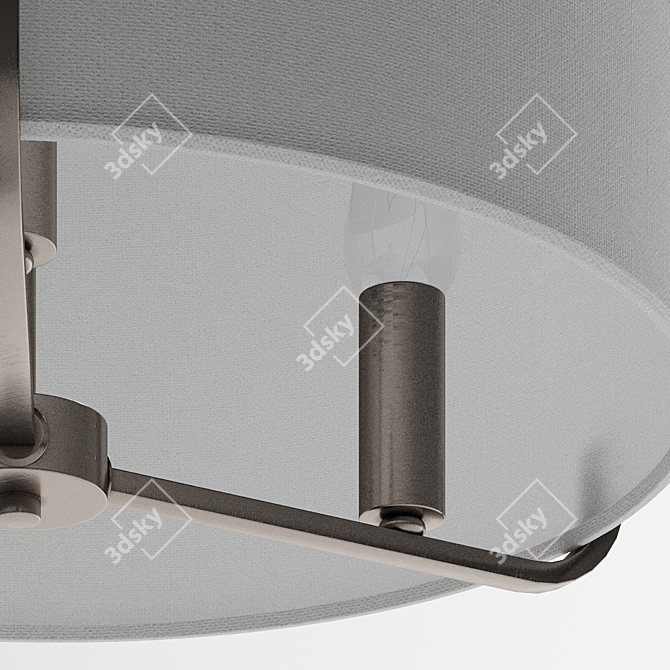 Elegant Satin Nickel Pendant 3D model image 4