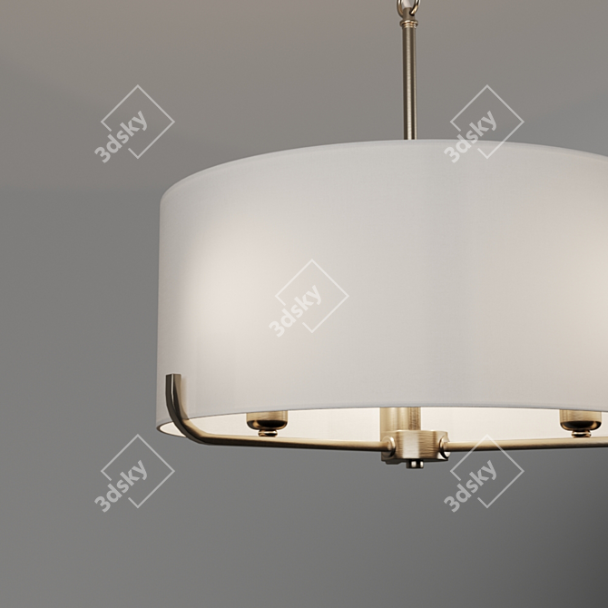 Elegant Satin Nickel Pendant 3D model image 7