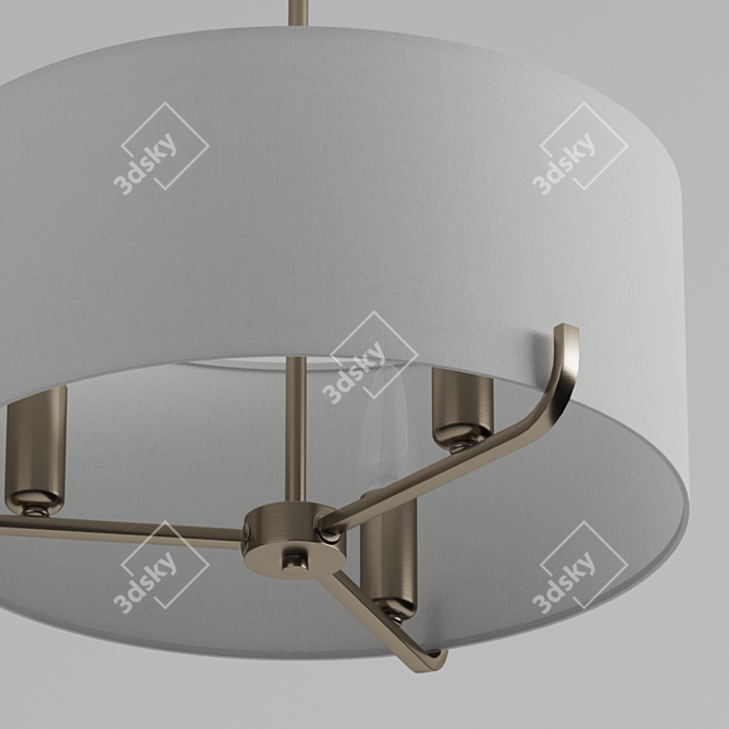 Elegant Satin Nickel Pendant 3D model image 8