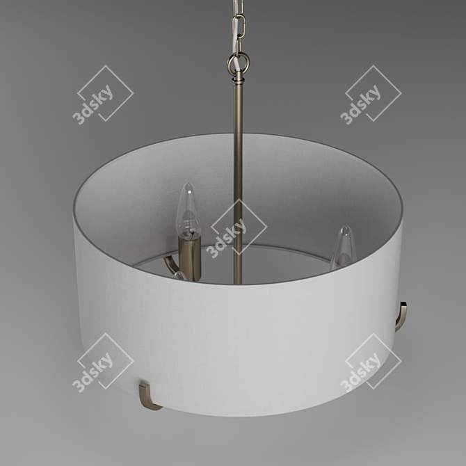 Elegant Satin Nickel Pendant 3D model image 10