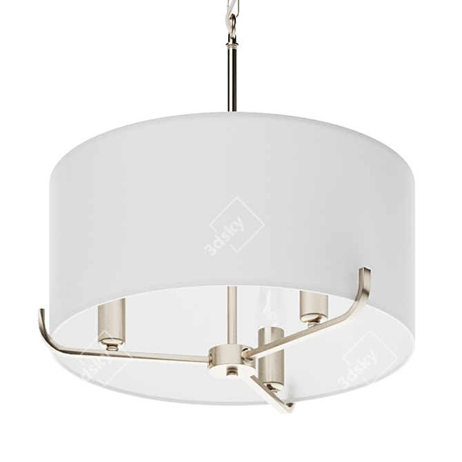 Elegant Satin Nickel Pendant 3D model image 12