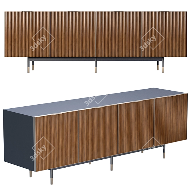 Elegant Garda Sideboard: Meroni Colzani 3D model image 1