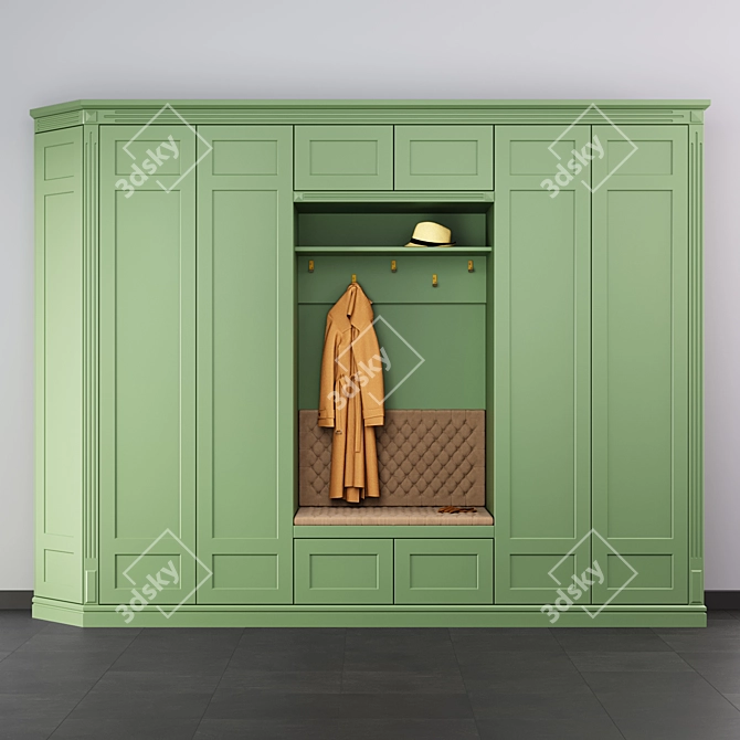 Classic Entryway Wardrobe 3D model image 1