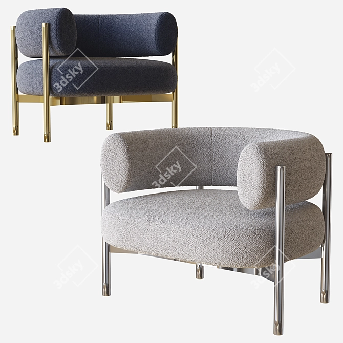 Modern Cini Armchair by HC28 3D model image 1