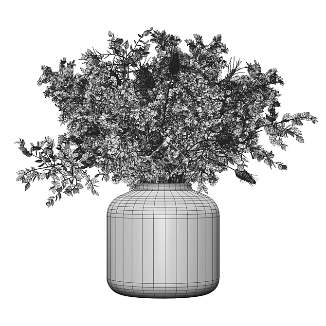 Elegant Pampas Vase: A Geometric Delight 3D model image 2