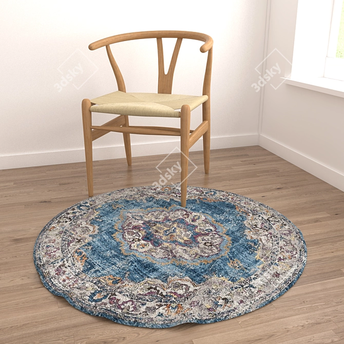 Round Carpets Set - 6 Pieces 3D model image 4