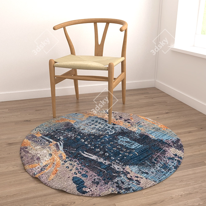 Round Carpet Set - 6pcs 3D model image 4