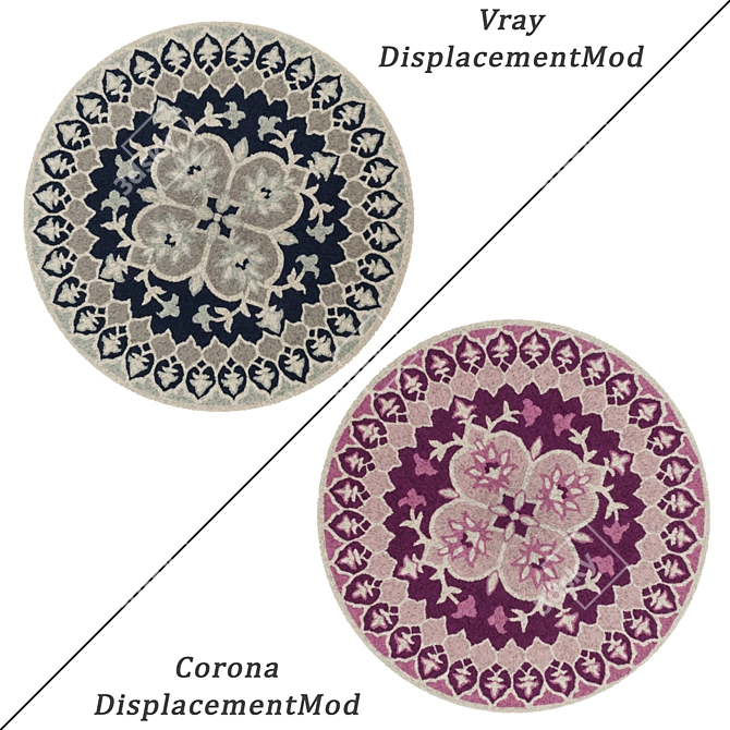 Round Carpets Set: Versatile 6-Piece Collection 3D model image 2