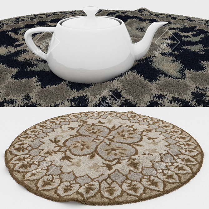 Round Carpets Set: Versatile 6-Piece Collection 3D model image 3