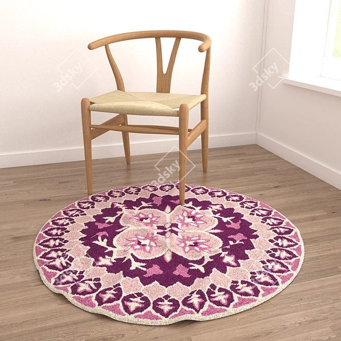 Round Carpets Set: Versatile 6-Piece Collection 3D model image 4