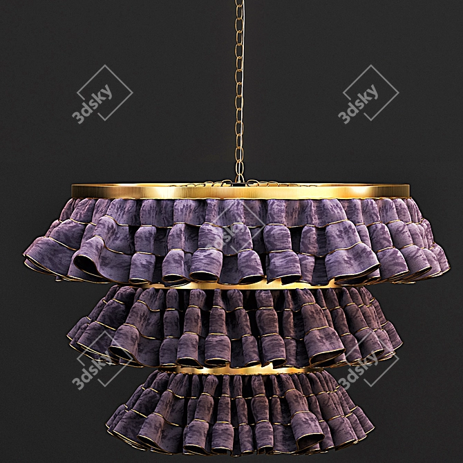 Vintage Crystal Chandelier - Elegant Lighting Fixture 3D model image 1