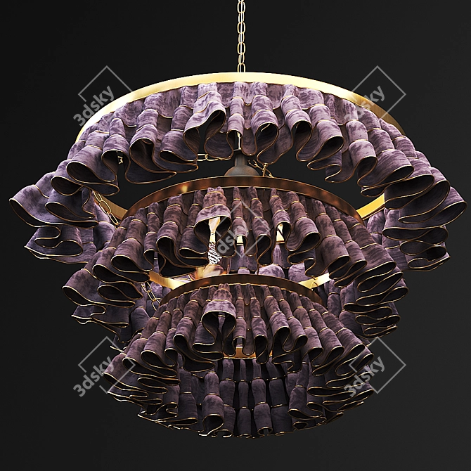 Vintage Crystal Chandelier - Elegant Lighting Fixture 3D model image 3