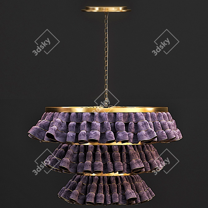 Vintage Crystal Chandelier - Elegant Lighting Fixture 3D model image 4