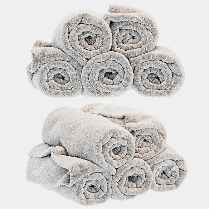 Luxury Plush Towels 3D model image 1