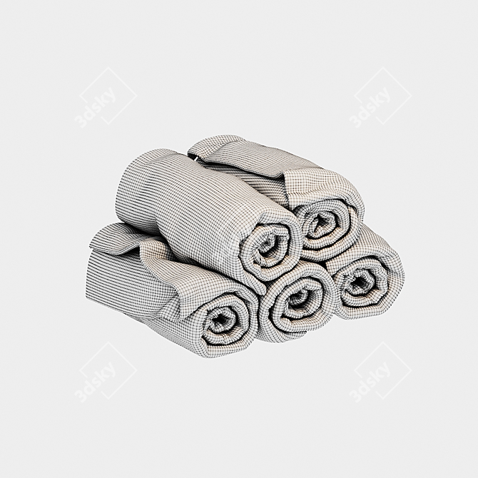 Luxury Plush Towels 3D model image 2