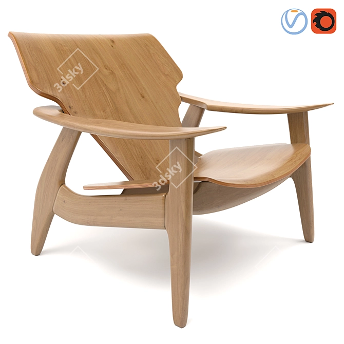 Sculptural Comfort: Diz Armchair 3D model image 1