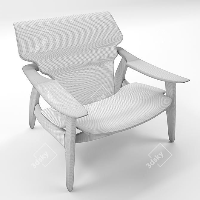 Sculptural Comfort: Diz Armchair 3D model image 5